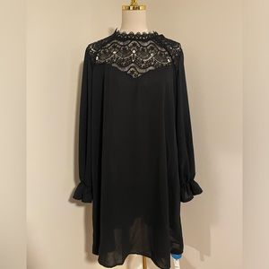 Black lace neck dress‎ NWT XL